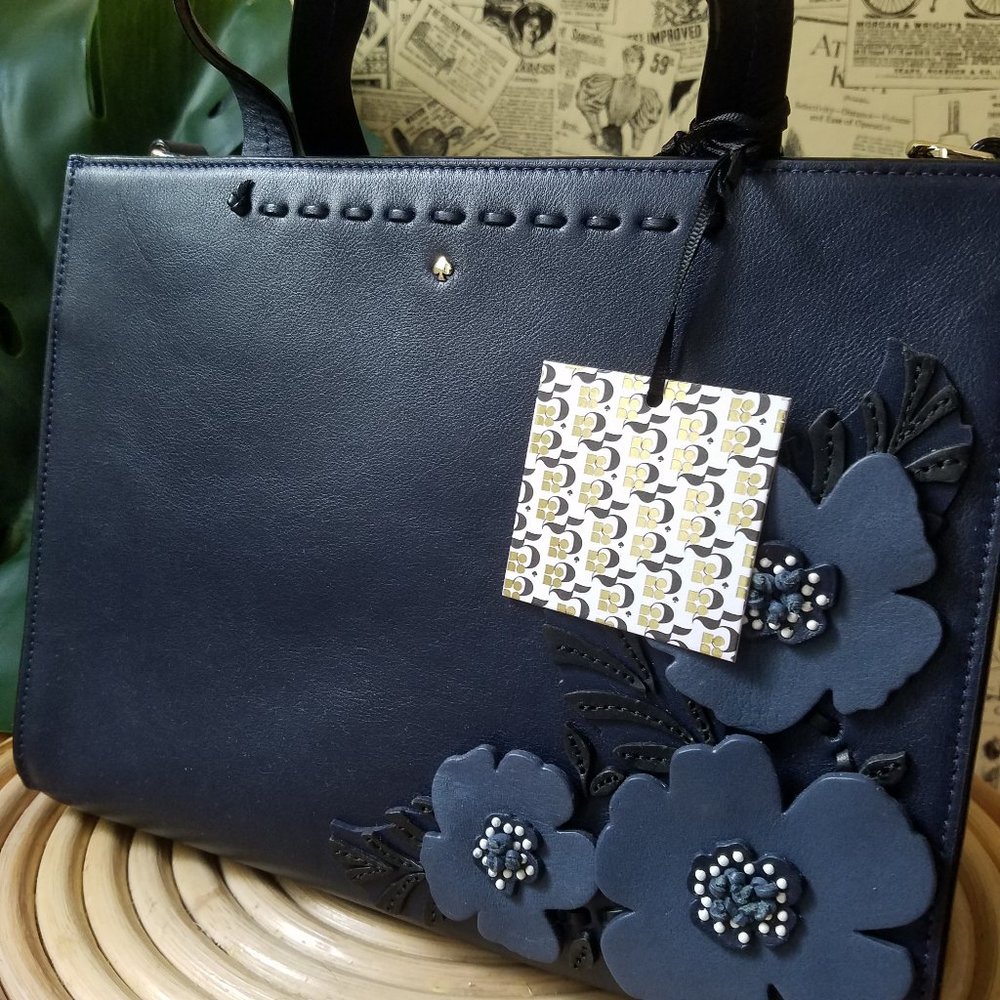 Kate Spade Made in Italy Madison Navy Bag NWT - Picture 7 of 10